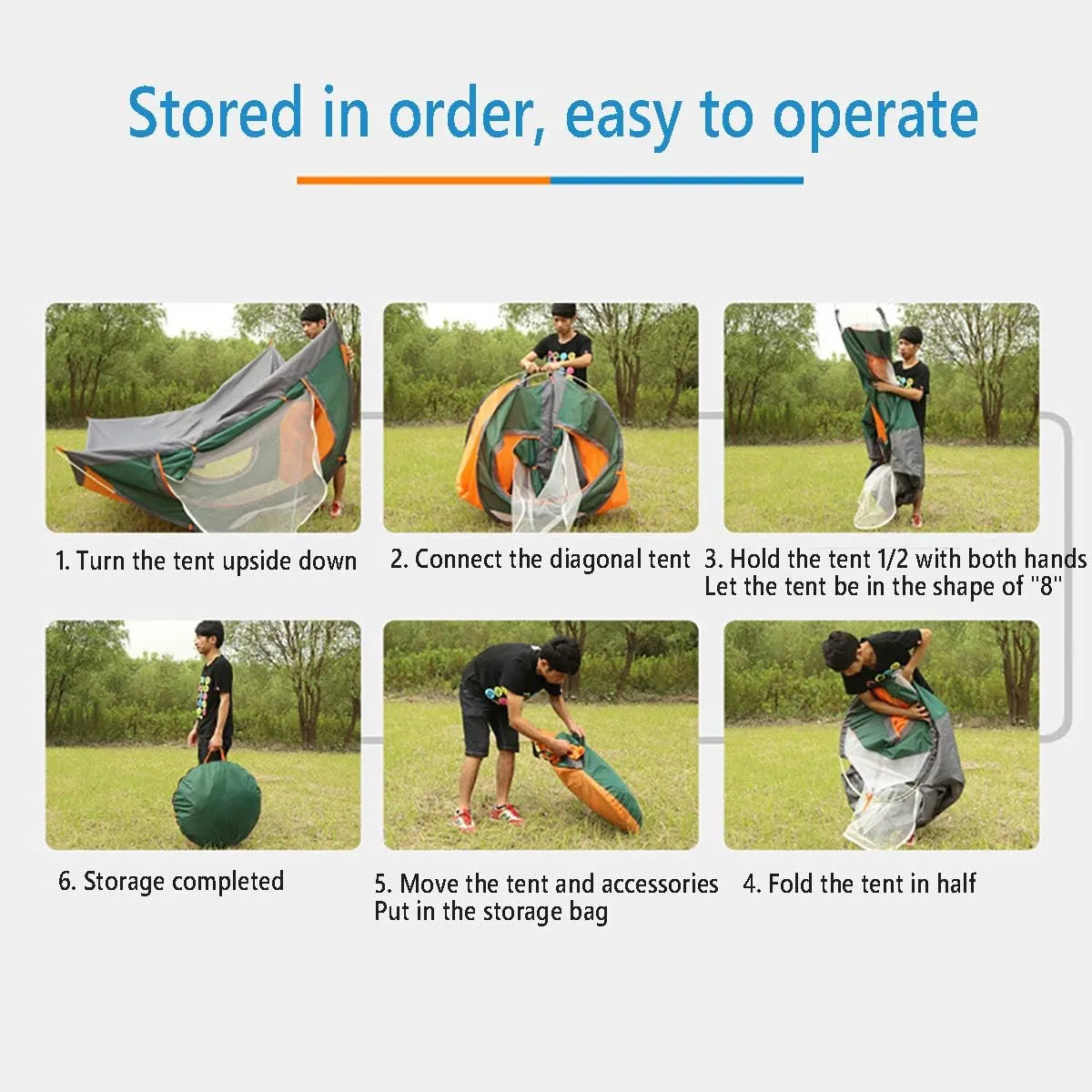 1-2 2-3 3-4 Person Camping Tent, Insect Screens for Ventilation and Ventilation Tent, Tent for Picnic/Hiking/Fishing/Outdoor,Green Door,3 to 4
