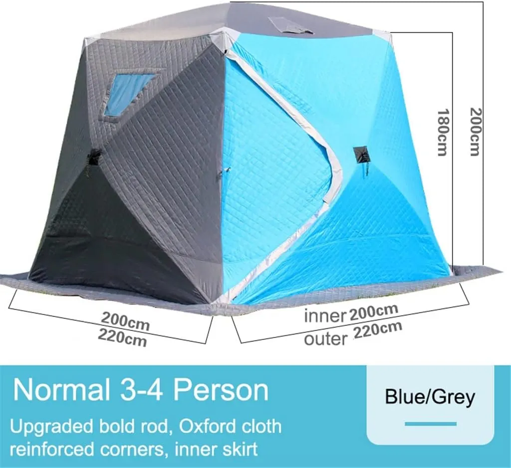 1-4 Winter Fishing Tent Winter Ice Fishing Tent Camping Tent Windproof and Rainproof Outdoor Winter Fishing Warm Tent (Color : D, Size : 220 * 220 * 2