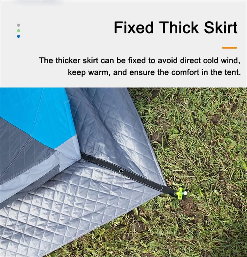 1-4 Winter Fishing Tent Winter Ice Fishing Tent Camping Tent Windproof and Rainproof Outdoor Winter Fishing Warm Tent (D 200 * 200 * 160cm)