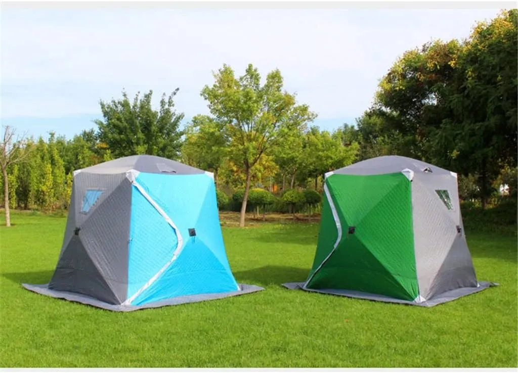 1-4 Winter Fishing Tent Winter Ice Fishing Tent Camping Tent Windproof and Rainproof Outdoor Winter Fishing Warm Tent (D 200 * 200 * 160cm)