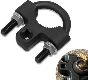 1 PC Car Rocker Disassemble Installation Tool, U-shaped Tooth Structure Steering Wheel Internal Ball Head Rudder Stock Multi-function Wrench, Modification Accessory, for Most Cars (Black)