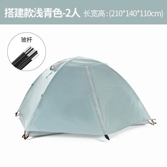1-Person Ultralight Camping Tent - Double Layer, Waterproof with Floor Mat