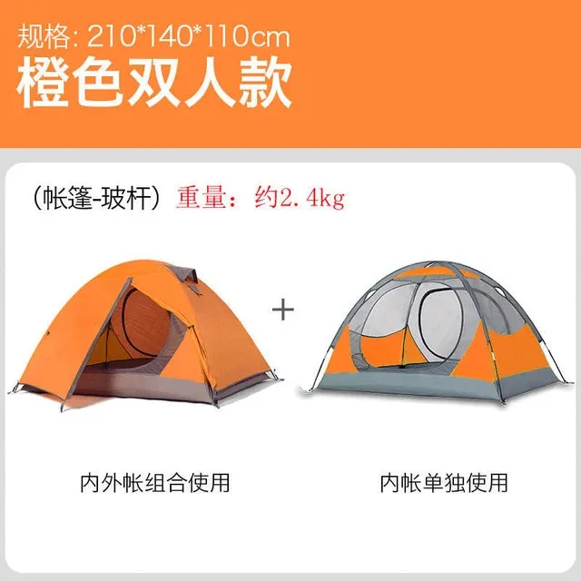 1-Person Ultralight Camping Tent - Double Layer, Waterproof with Floor Mat