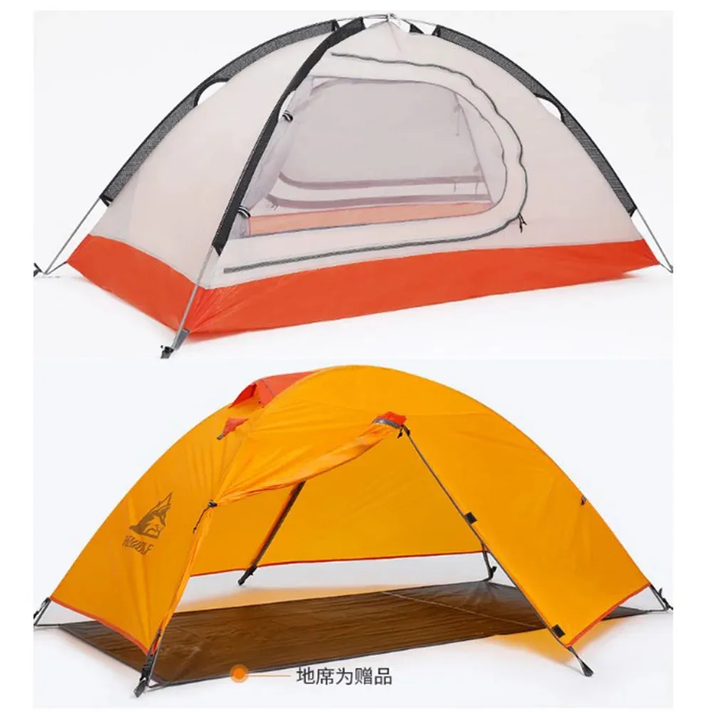 1-Person Ultralight Camping Tent - Double Layer, Waterproof with Floor Mat