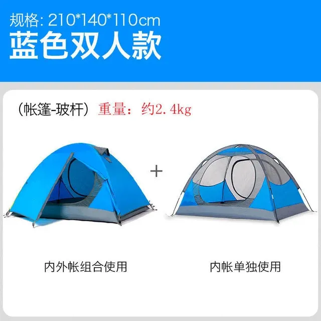 1-Person Ultralight Camping Tent - Double Layer, Waterproof with Floor Mat