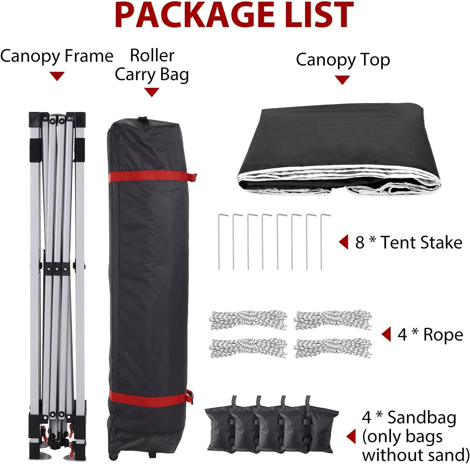 10 * 10FT Instant Pop Up Canopy Tent for One Person Setup,Pop Up Commercial Canopy Tent,Outdoor Easy Up Tent w/1-Button Push,Wheeled Bag,4 Sandbags,Bonus 8 Stakes and 4 Ropes-Black