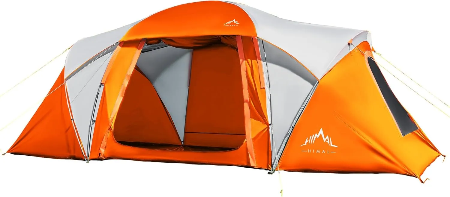 10 Person Family Tents for Camping Waterproof, Music Festival, Parties,2 Room Big Tent with 4 Large Mesh Windows, Double Layer, Easy Setup, Weather Resistant,18ft X 9ft X6.8ft