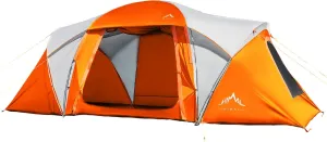 10 Person Family Tents for Camping Waterproof, Music Festival, Parties,2 Room Big Tent with 4 Large Mesh Windows, Double Layer, Easy Setup, Weather Resistant,18ft X 9ft X6.8ft