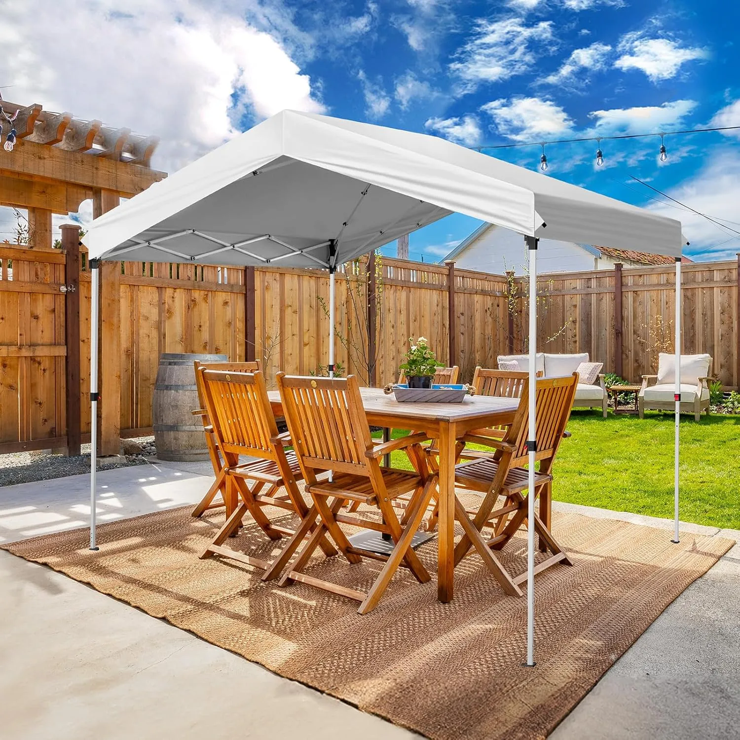 10 x 10ft Pop Up Canopy Tent, Outdoor Portable Foldable Gazebo, Top Herringbone Structure Design Sun Shelter with 3 Height Adjustable Legs and Carry Bag, Waterproof Canopies