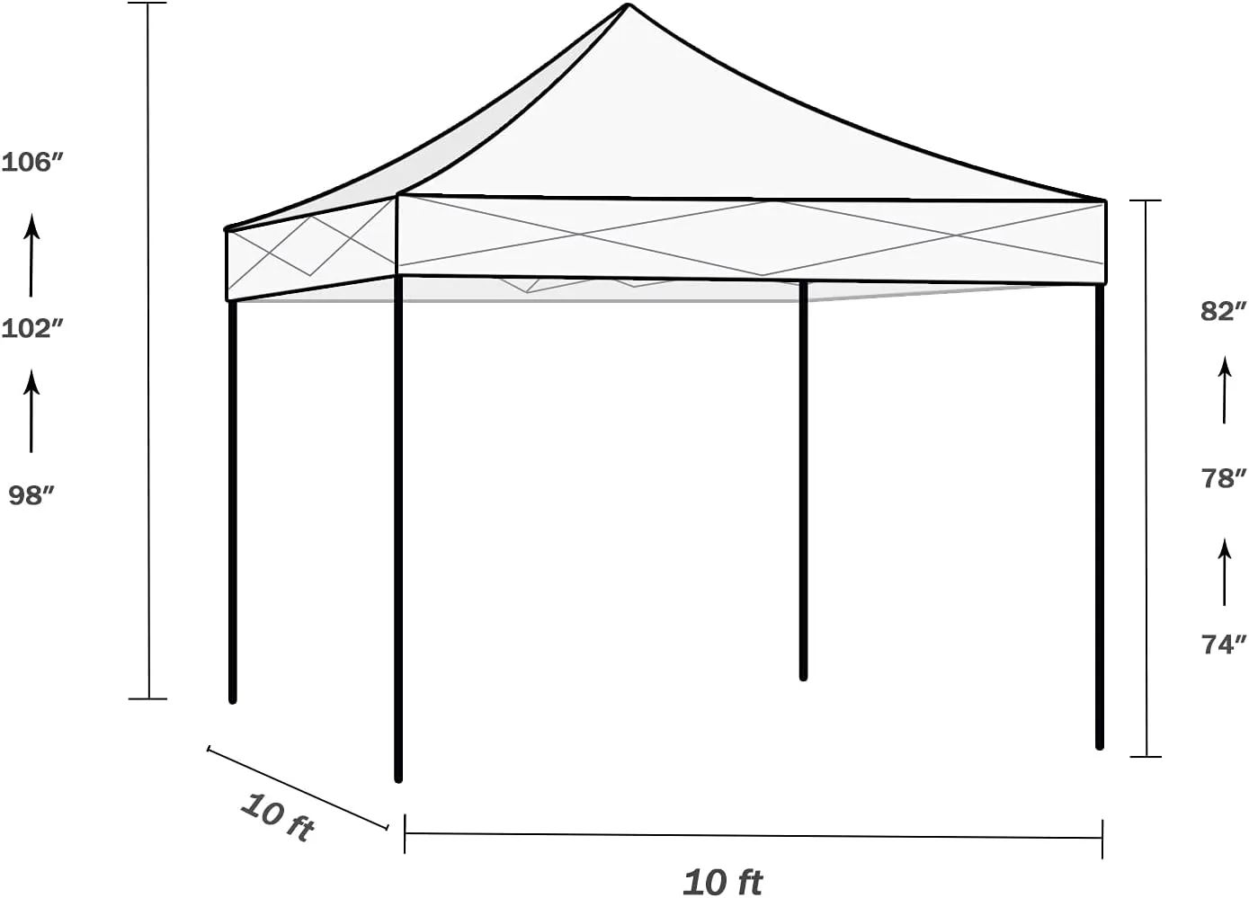 10x10ft Pop Up Canopy Tent 1-Person Setup Outdoor Instant Sun Shelter Straight Legs with Wheeled Carry Bag, Guylines, Stakes - Red