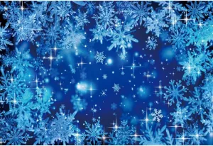12x8ft Winter Snowscape Blue Backdrop Snowflake Bokeh Ice and Snow World Theme Backgrounds Winter Landscape Photography Background for New Year Event Party Decor Fall in Love Photo Props