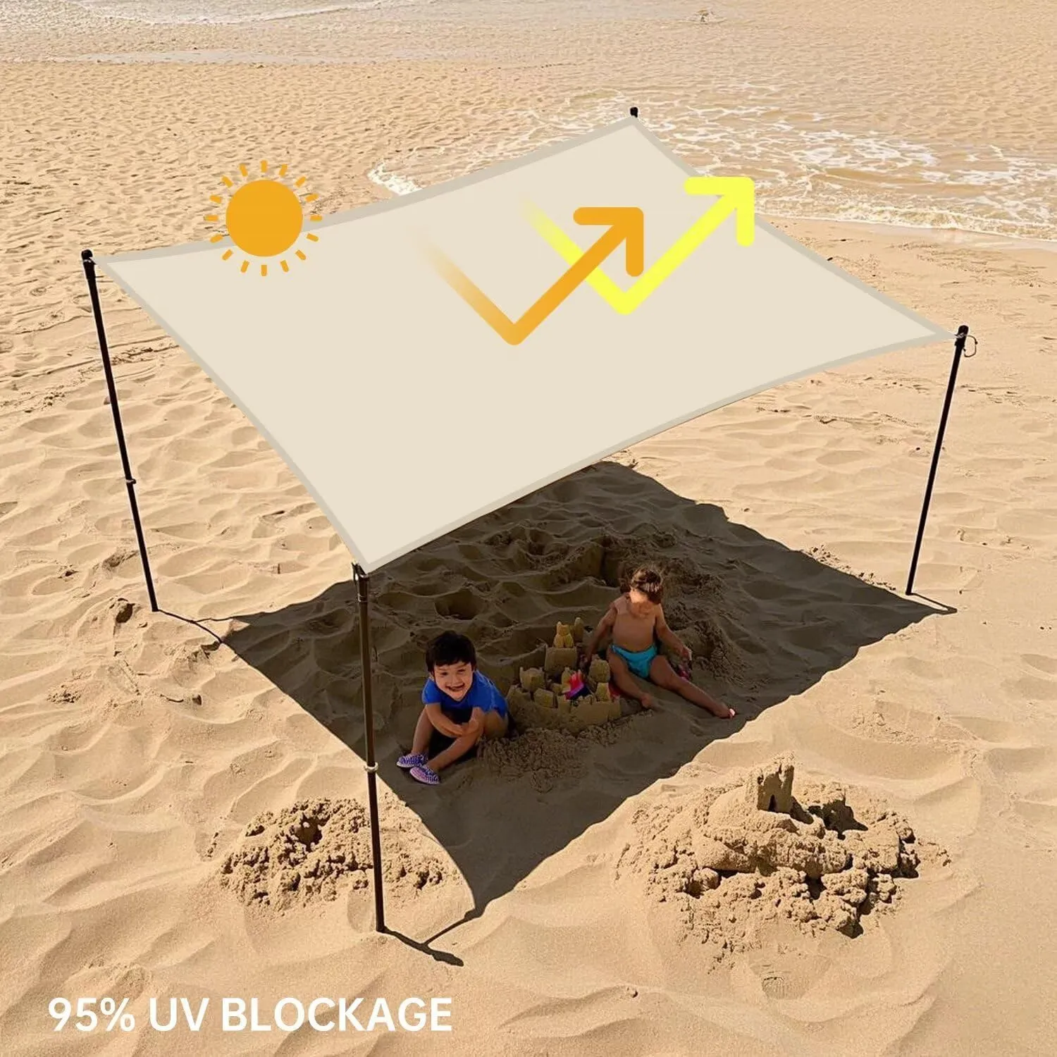 13' x 14' Waterproof Sun Shade Sail, Grey Rectangle UV Block Canopy for Patio, Backyard, Deck, Outdoor Activities (Custom