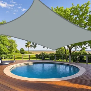 13' x 14' Waterproof Sun Shade Sail, Grey Rectangle UV Block Canopy for Patio, Backyard, Deck, Outdoor Activities (Custom