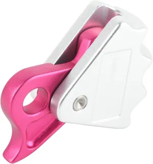 15KN Climbing Descender Gear, High Strength Metal Auto Lock Rappel for 9-12mm Rope System, Fire, Working Aloft