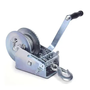 1650 kg/3600 lb. Heavy Duty Marine Trailer Winch with 8 m/26.2 ft. Wire Rope, Hardened Steel Gear with 8:1 Gear Ratio Crank Small Winch for Marine Motorboat Trailer Winch(1650kg/3600lb)