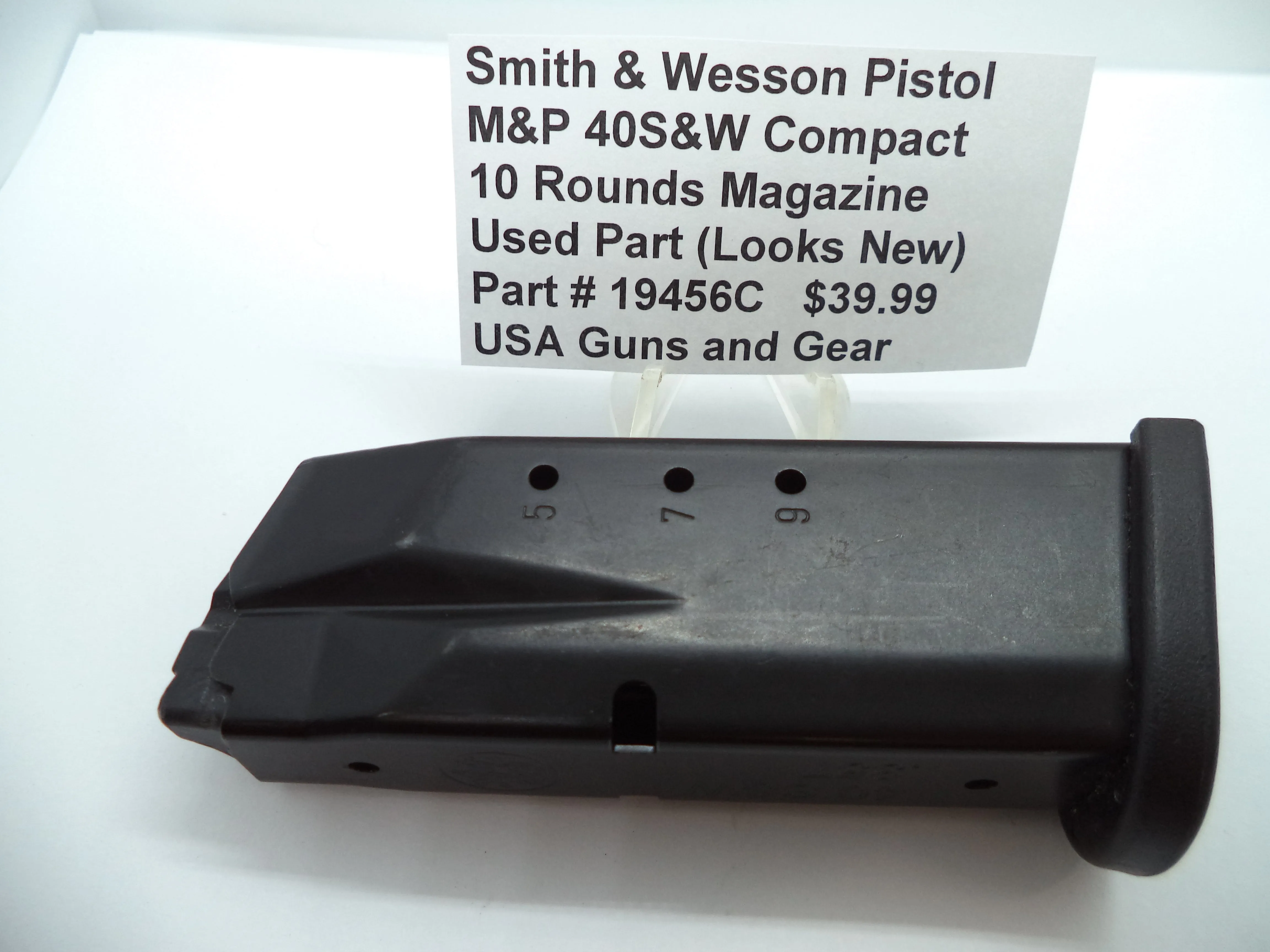 19456C Smith & Wesson M&P 40S&W Compact 10 Round Magazine Used