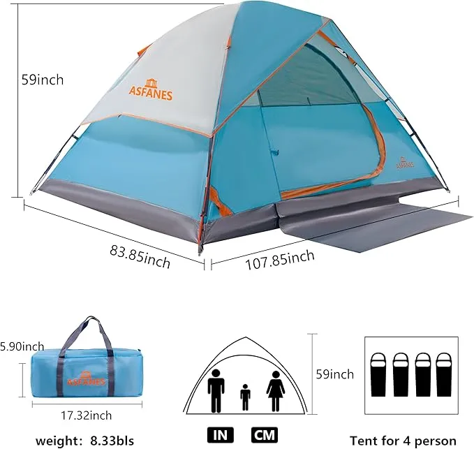 2-12 Person Tents for Camping Waterproof, Backpack Double Layer Camping Tents, Perfect Picnics, Fishing and Backyard Camping