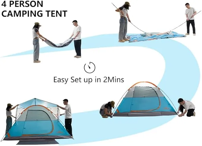 2-12 Person Tents for Camping Waterproof, Backpack Double Layer Camping Tents, Perfect Picnics, Fishing and Backyard Camping