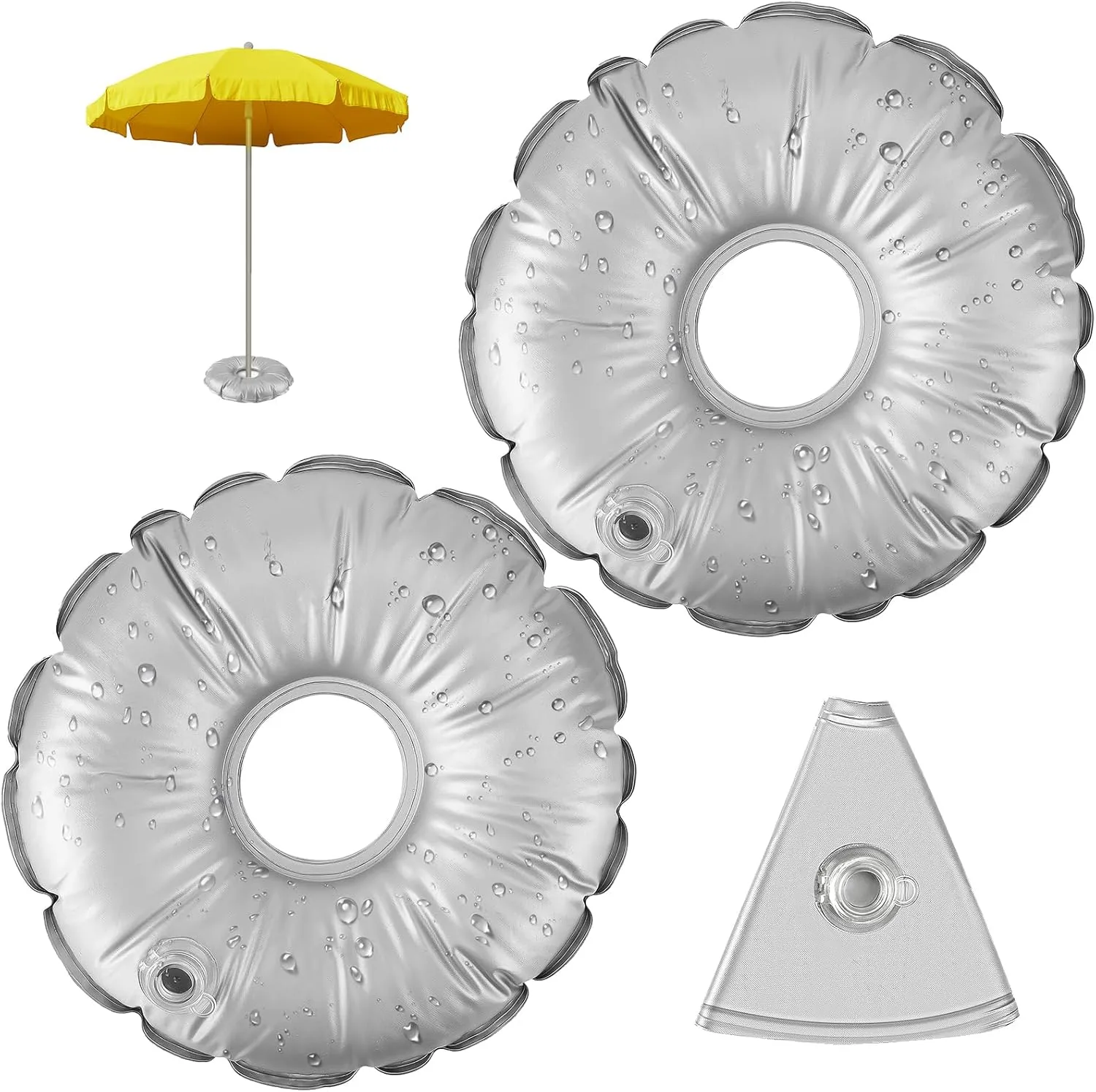 2 Pack 20.47in Water Bag for Feather Flag Base Collapsible Flagpole Base, Round Weight Bag for Feather Flag Pole Base