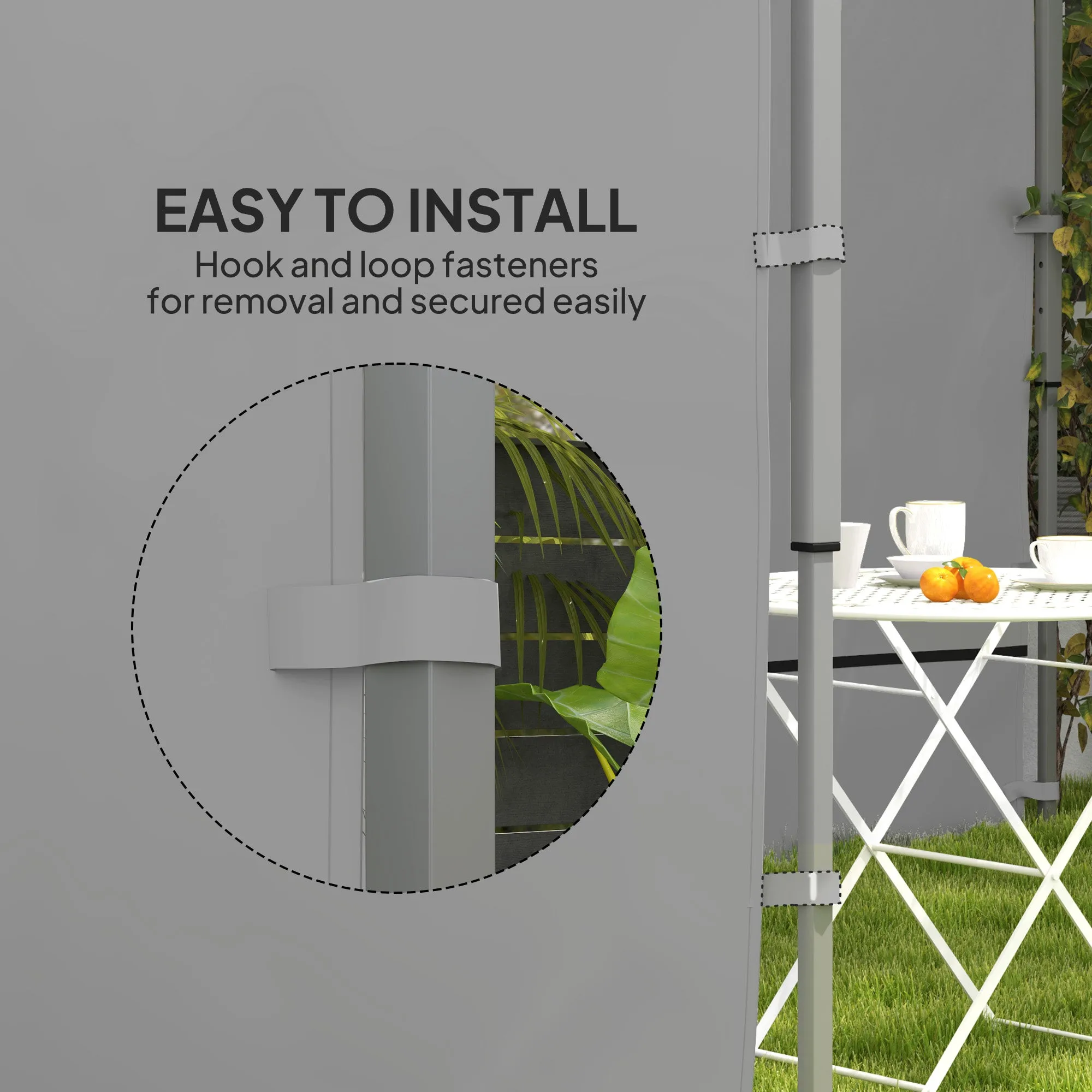 2-Pack Sidewalls with Zipper and Mesh Window for 10' x 10' Canopy, Light Grey