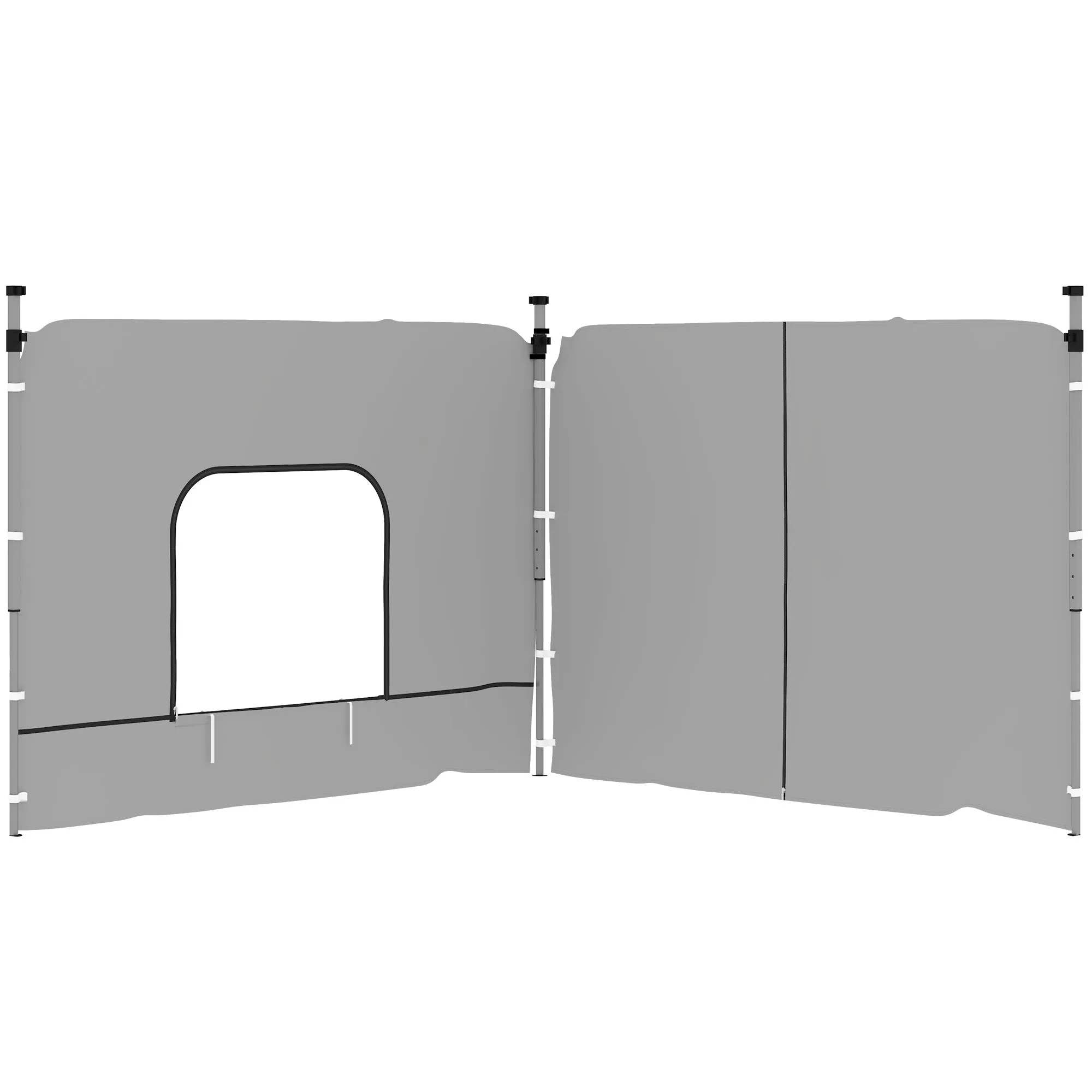 2-Pack Sidewalls with Zipper and Mesh Window for 10' x 10' Canopy, Light Grey