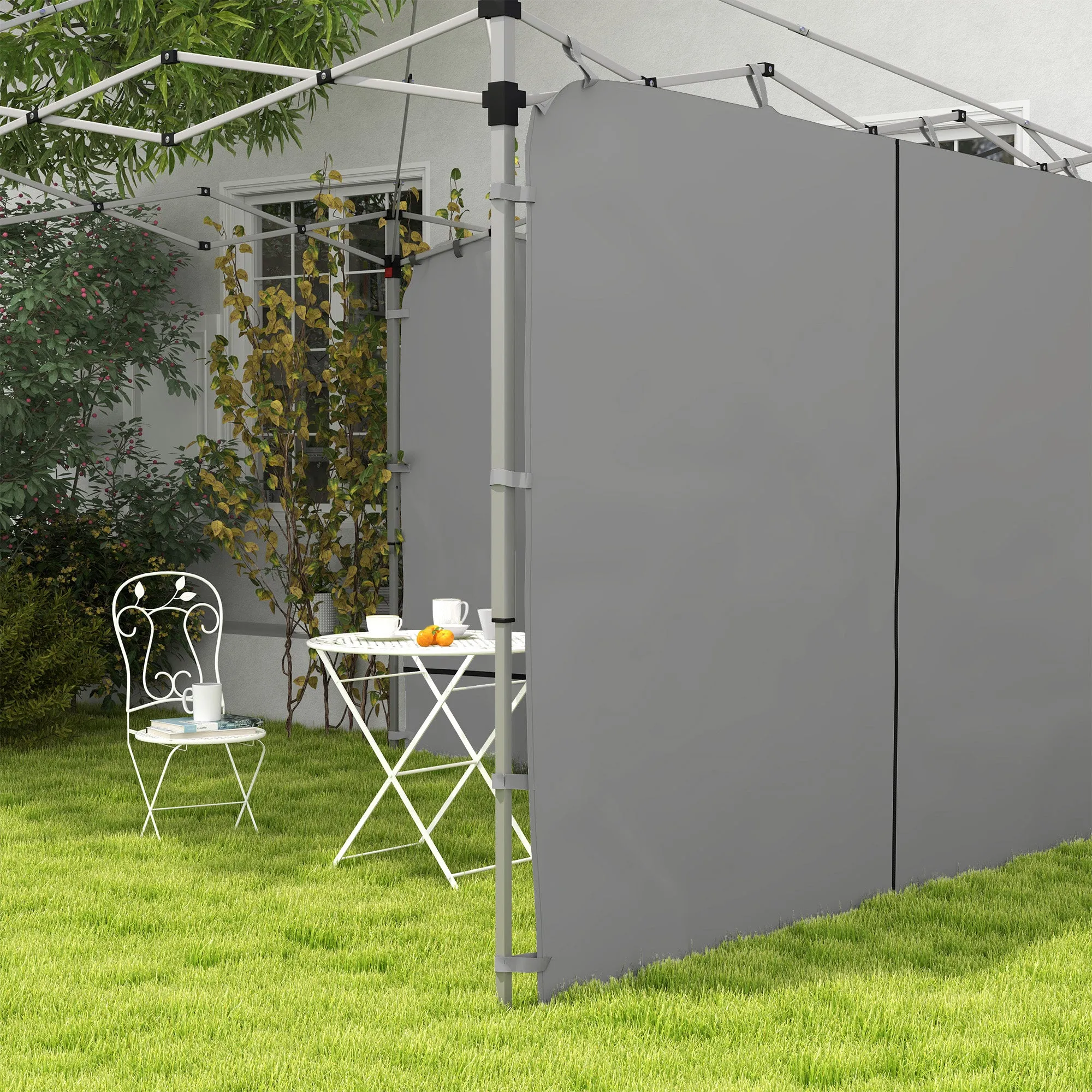 2-Pack Sidewalls with Zipper and Mesh Window for 10' x 10' Canopy, Light Grey