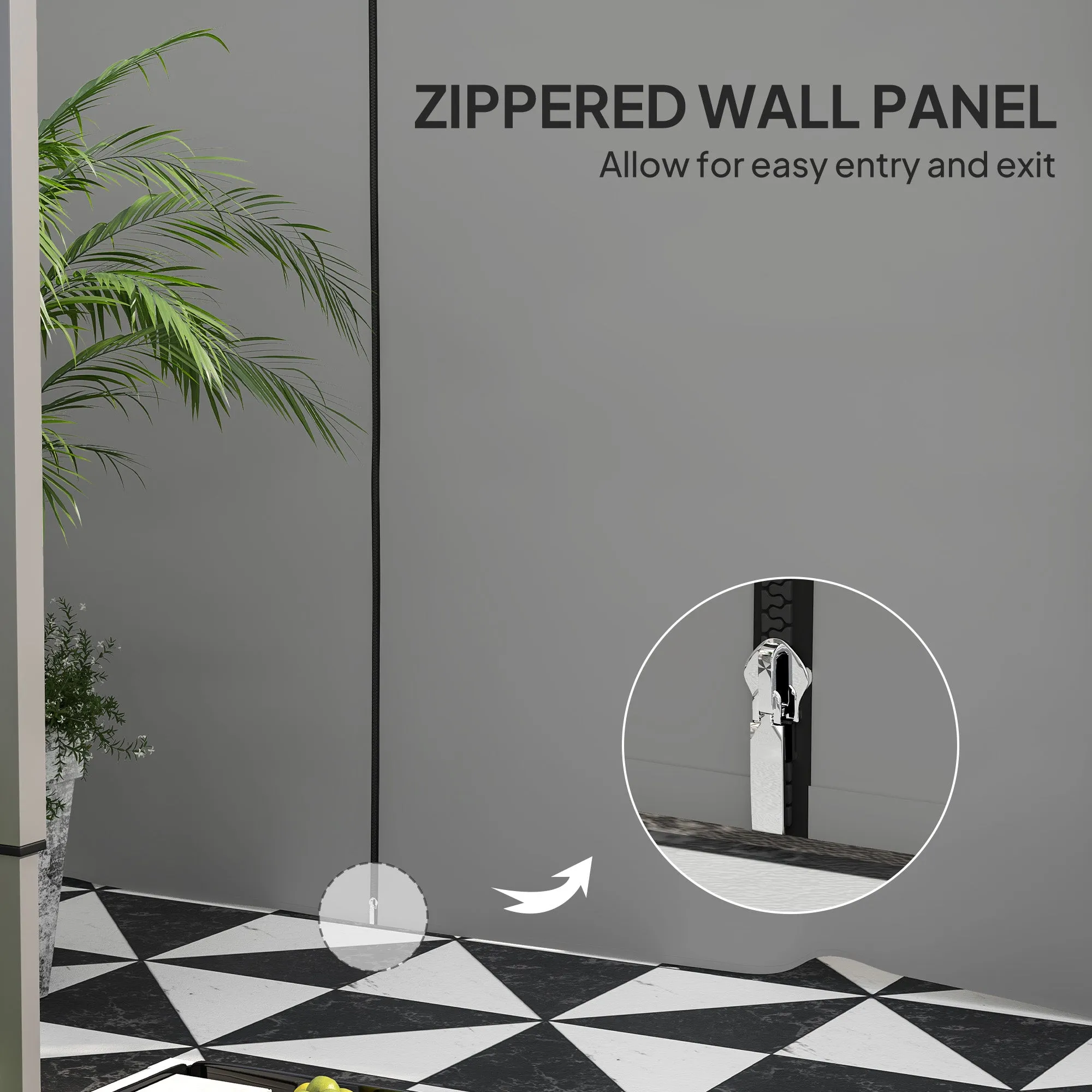2-Pack Sidewalls with Zipper and Mesh Window for 10' x 10' Canopy, Light Grey