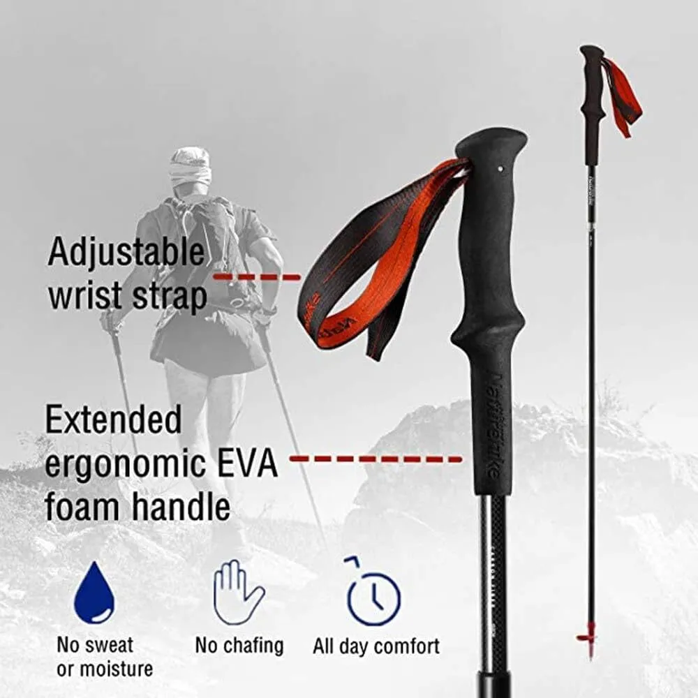 2-Pack Ultralight Carbon Fiber Collapsible Trekking Poles – Adjustable Quick Lock Hiking & Walking Sticks for Men & Women