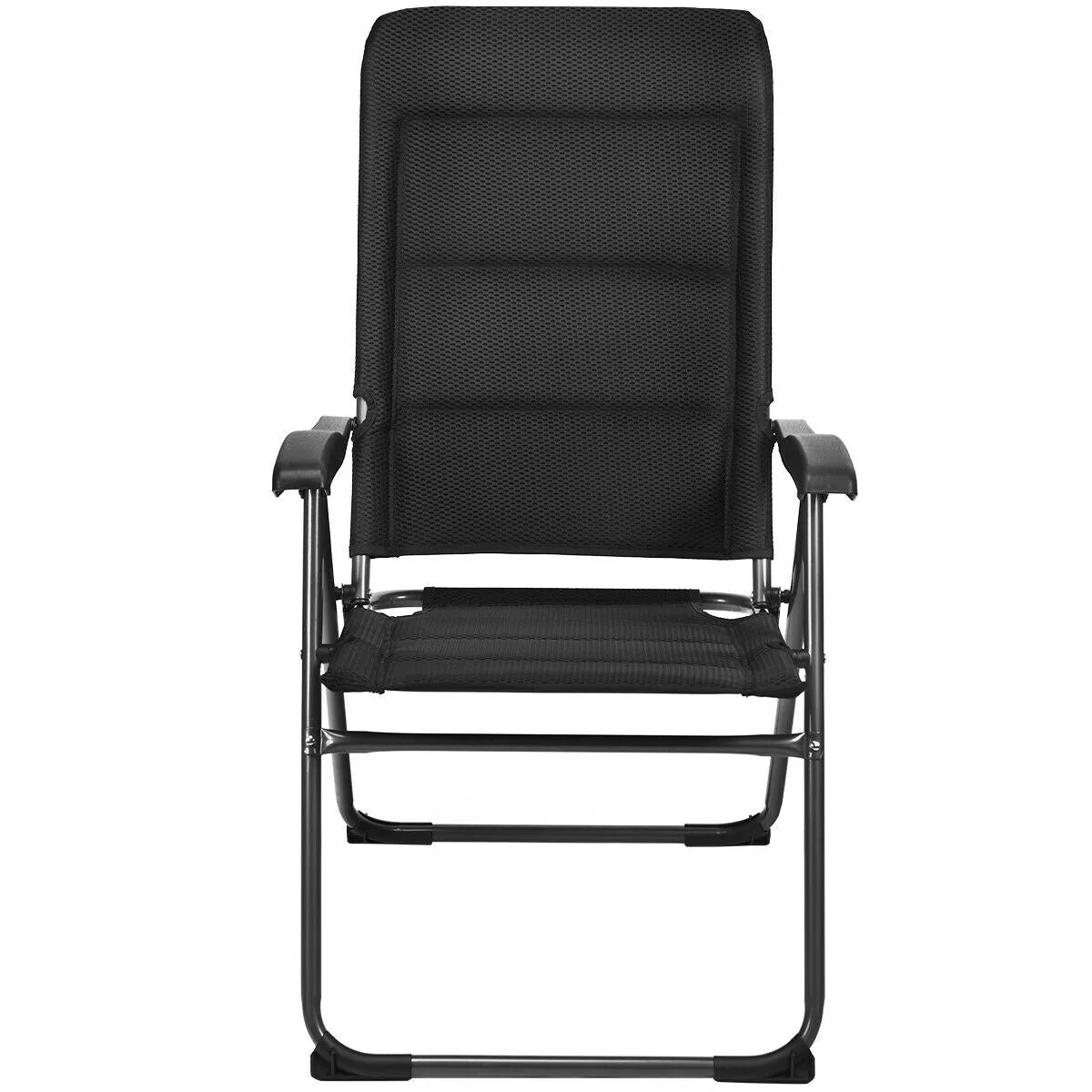 2 Pcs Folding Patio Chairs with Adjustable Backrest