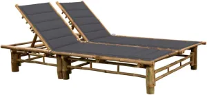 2-Person Sun Lounger with Cushions Bamboopatio Chairs Tanning Chair Camping Chairs Outdoor Lounge chairsSuitable for Gardens, courtyards