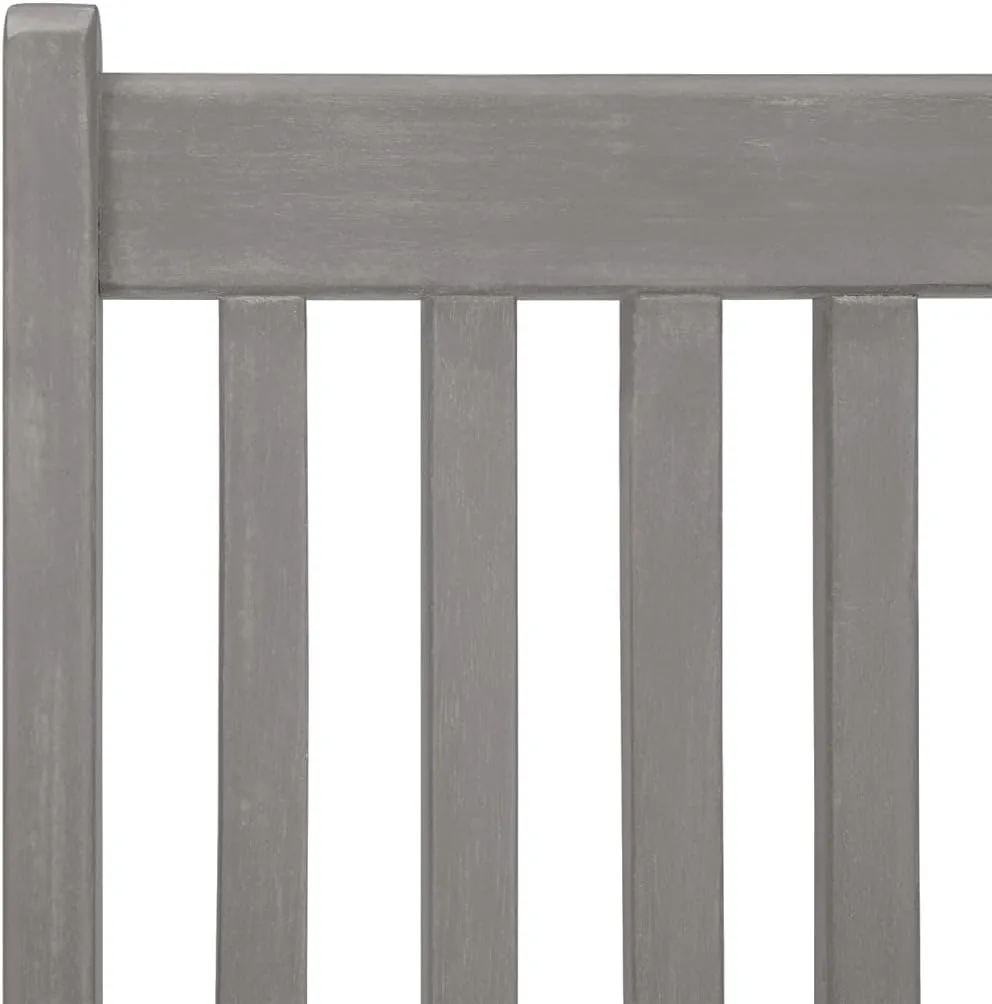 2-Piece Gray Solid Acacia Wood Folding Patio Chairs, Reclining Outdoor Lounge Chairs with 5 Adjustable Positions, Weather-Resistant for Backyard, Poolside, Camping