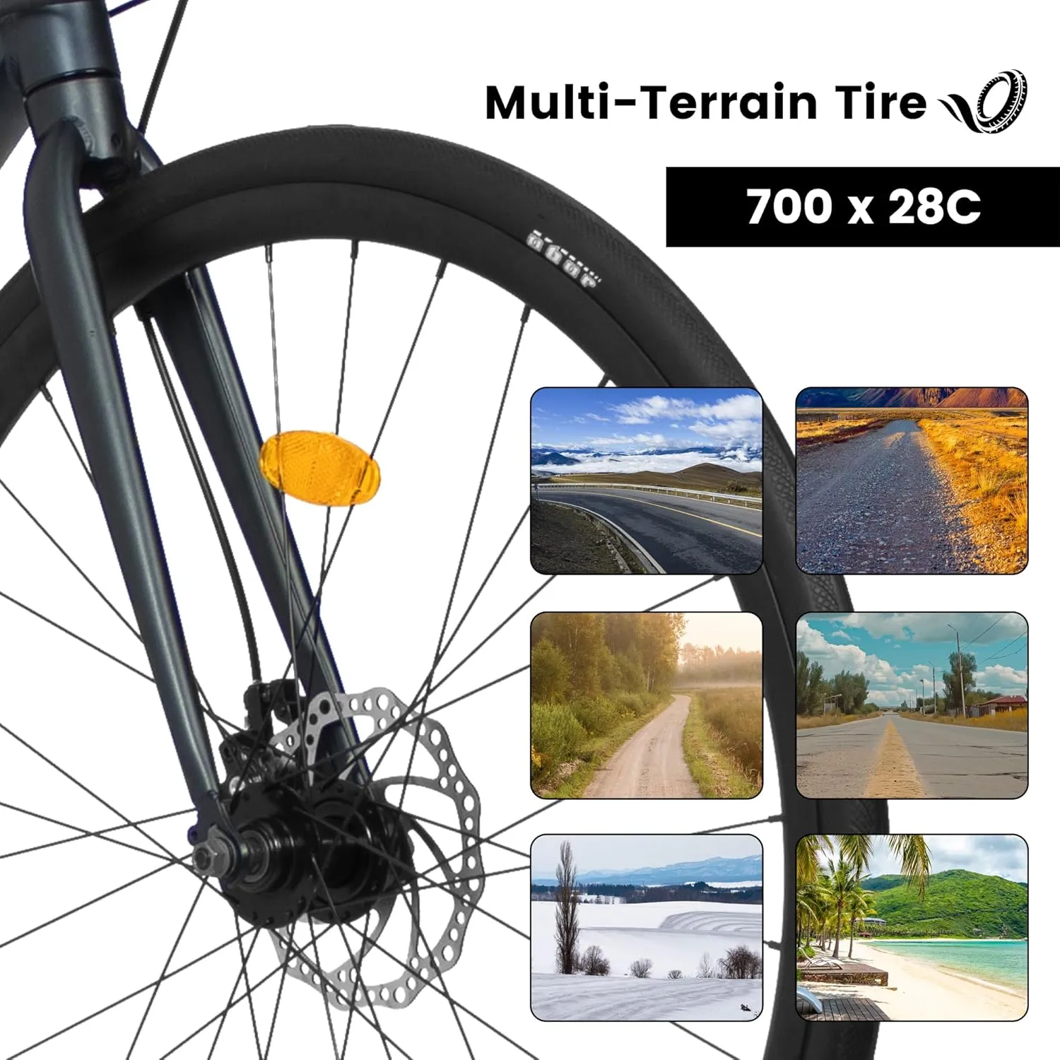 20 Inch 700C Road Bike, 16-Speed Outdoor Bike Disc Brakes, Light Weight Aluminum Frame,Racing Bike City Commuting Road Bicycle L Size for Men Women