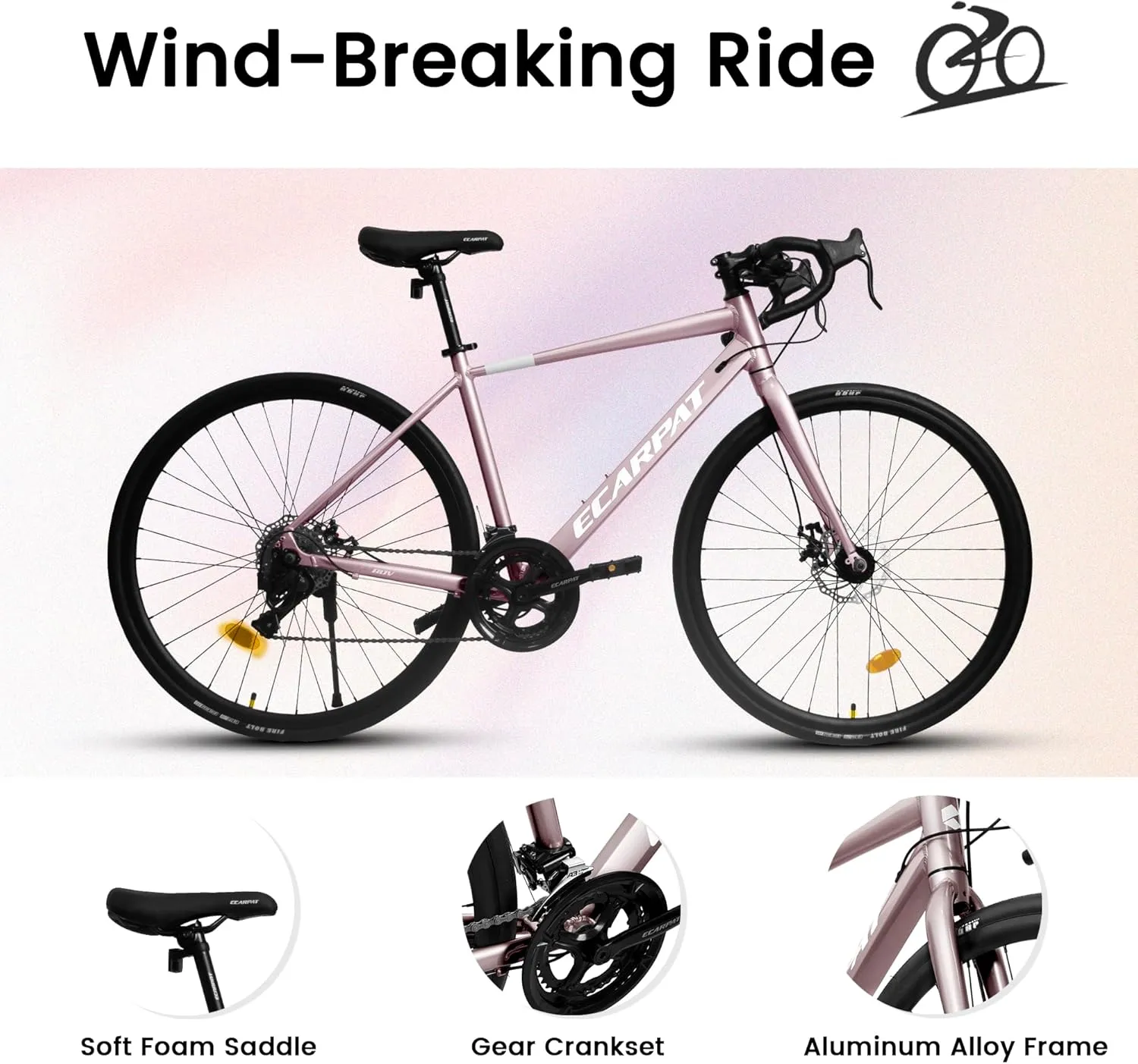 20 Inch 700C Road Bike, 16-Speed Outdoor Bike Disc Brakes, Light Weight Aluminum Frame,Racing Bike City Commuting Road Bicycle L Size for Men Women