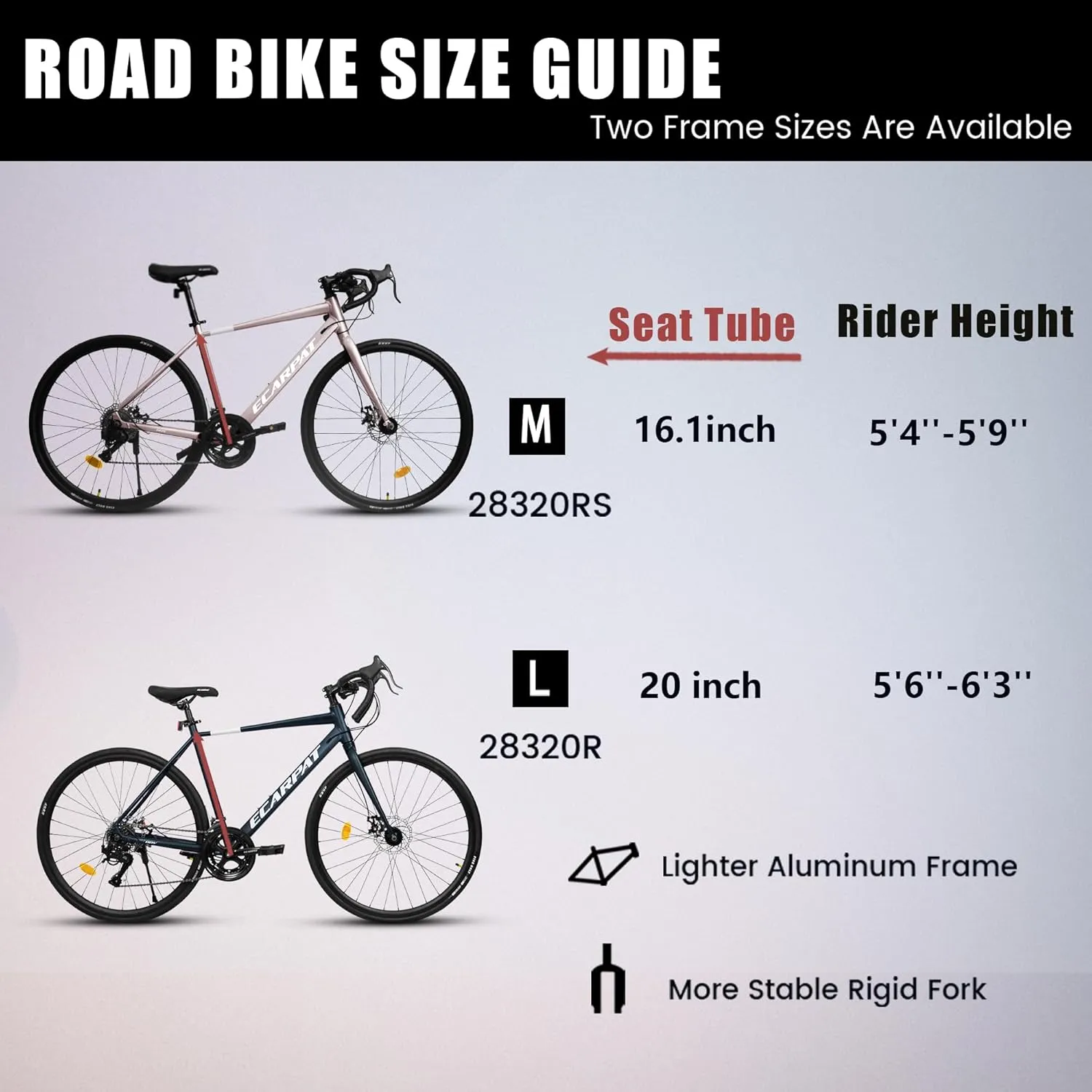 20 Inch 700C Road Bike, 16-Speed Outdoor Bike Disc Brakes, Light Weight Aluminum Frame,Racing Bike City Commuting Road Bicycle L Size for Men Women