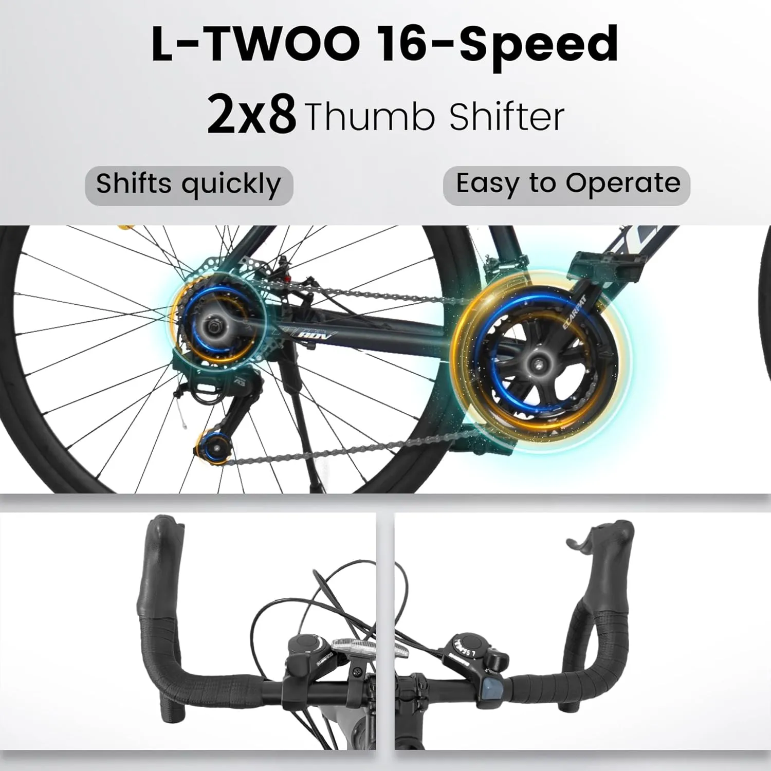 20 Inch 700C Road Bike, 16-Speed Outdoor Bike Disc Brakes, Light Weight Aluminum Frame,Racing Bike City Commuting Road Bicycle L Size for Men Women