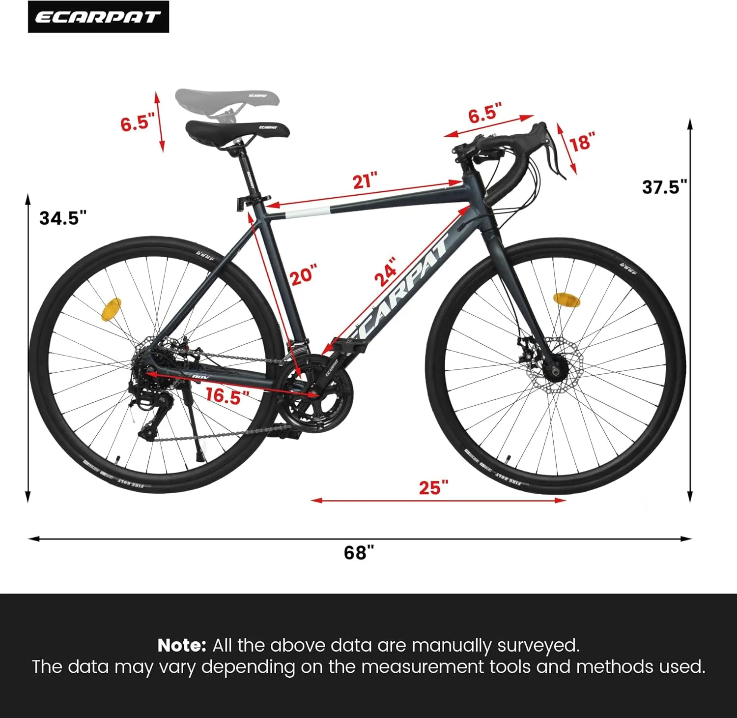 20 Inch 700C Road Bike, 16-Speed Outdoor Bike Disc Brakes, Light Weight Aluminum Frame,Racing Bike City Commuting Road Bicycle L Size for Men Women
