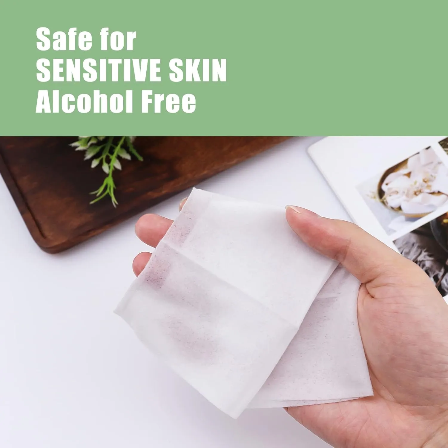 200 pcs Tea Wet Wipes Individually Wrapped, Disposable Skin Cleansing Wipes, Individual Wrapped, Safe, Convenient, Lightweight, Aloe Vera for Butt, Hands, Face Cleaning, Ideal for Daily Use