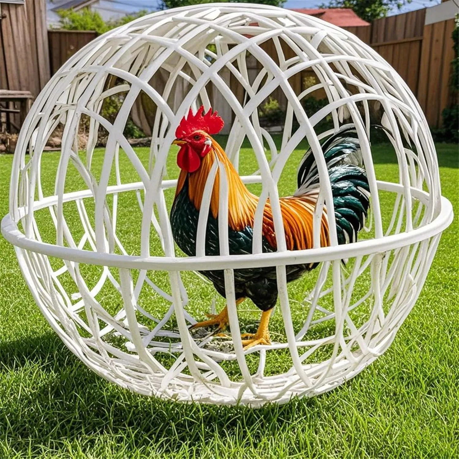 2025 New Chicken Coop Circular PVC Cage, 3Pack Outdoor Rollable Round Chicken Cage, Pet Removable Safety Cage, Prevents Dog Bites Horse Trampling,for Chicks Rabbits Birds (M)