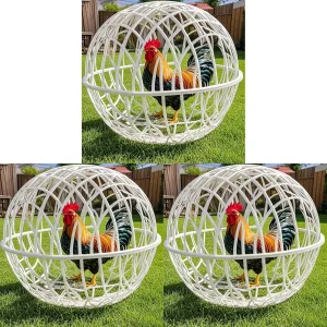 2025 New Chicken Coop Circular PVC Cage, 3Pack Outdoor Rollable Round Chicken Cage, Pet Removable Safety Cage, Prevents Dog Bites Horse Trampling,for Chicks Rabbits Birds (M)