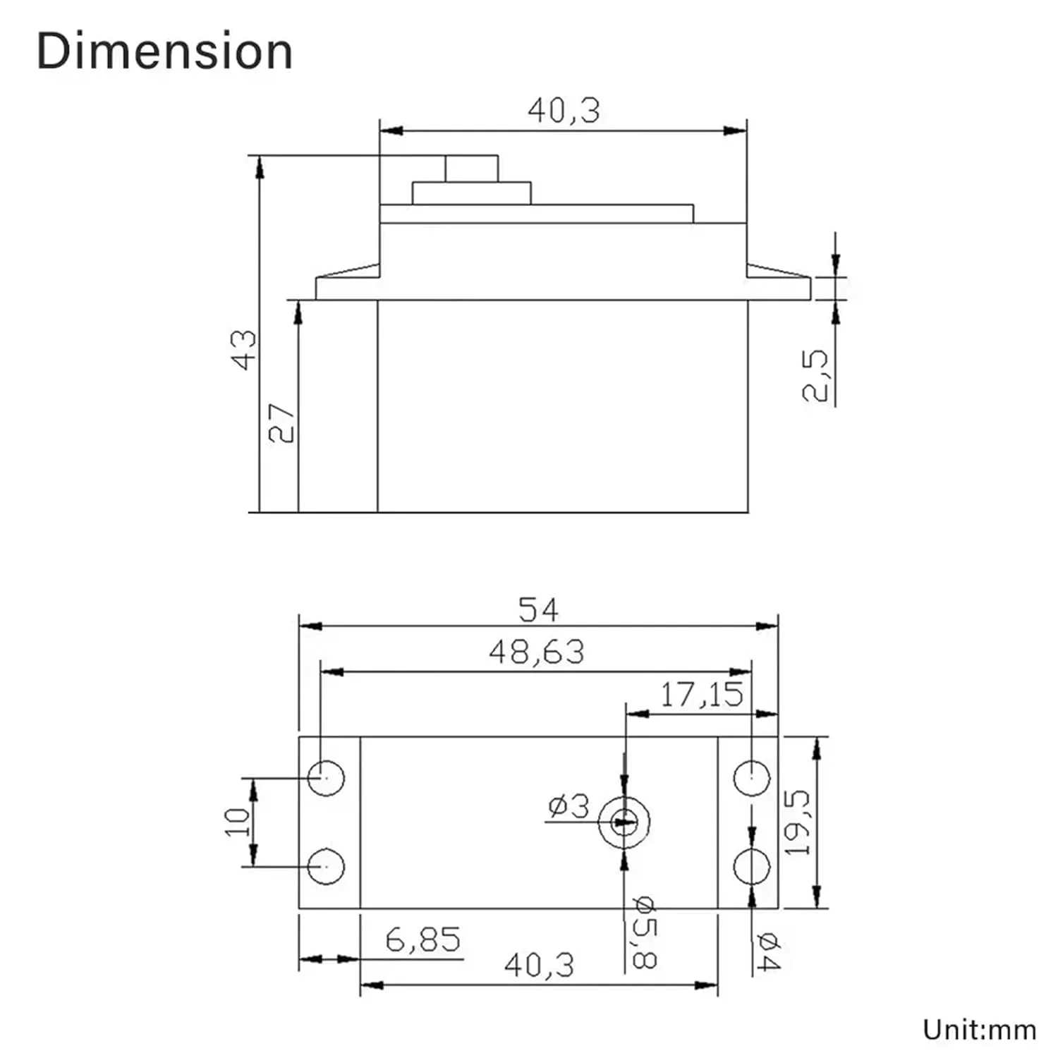 2/4pcs 180 360 MG995 Arduino Metal Gear Servo Motor Servomotor Torque DIY RC Car Robot Helicopter Model Remote Control Aircraft(Half Metal - 360,4PCS)