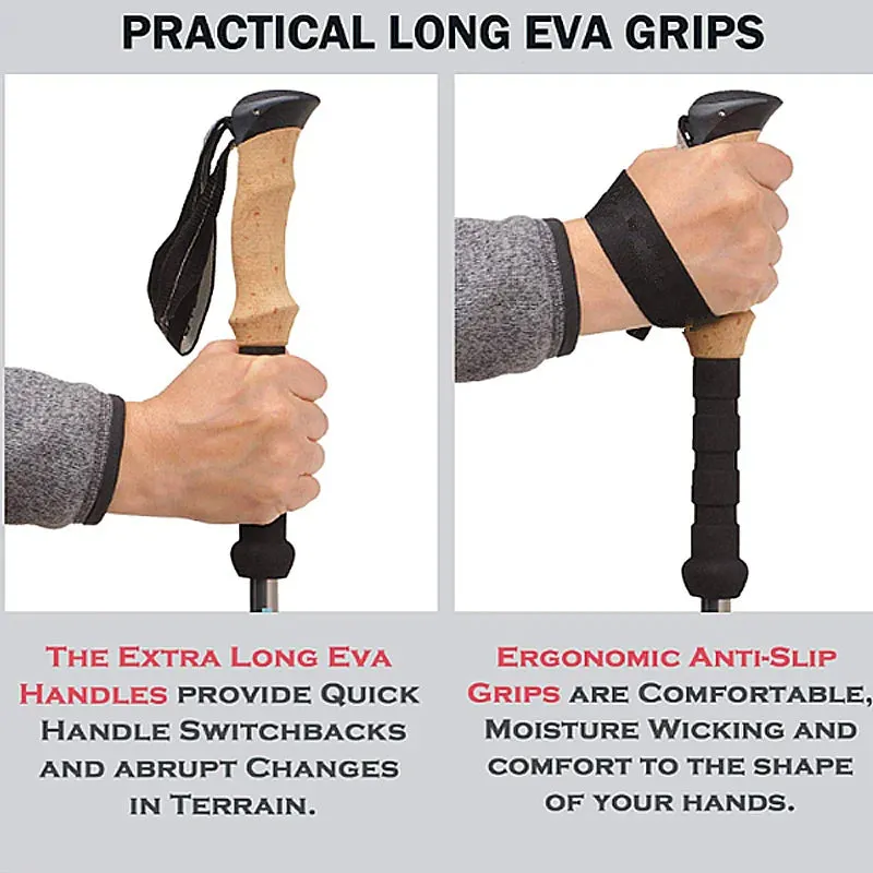 2Pcs Ultralight Foldable Carbon Fiber Trekking Poles: Walking Sticks and Hiking Canes