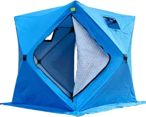 3-4 Person Ice Fishing Shelter Insulated Ice Fishing Tent Winter Fishing Tent with 2 Doors Perfect for Camping