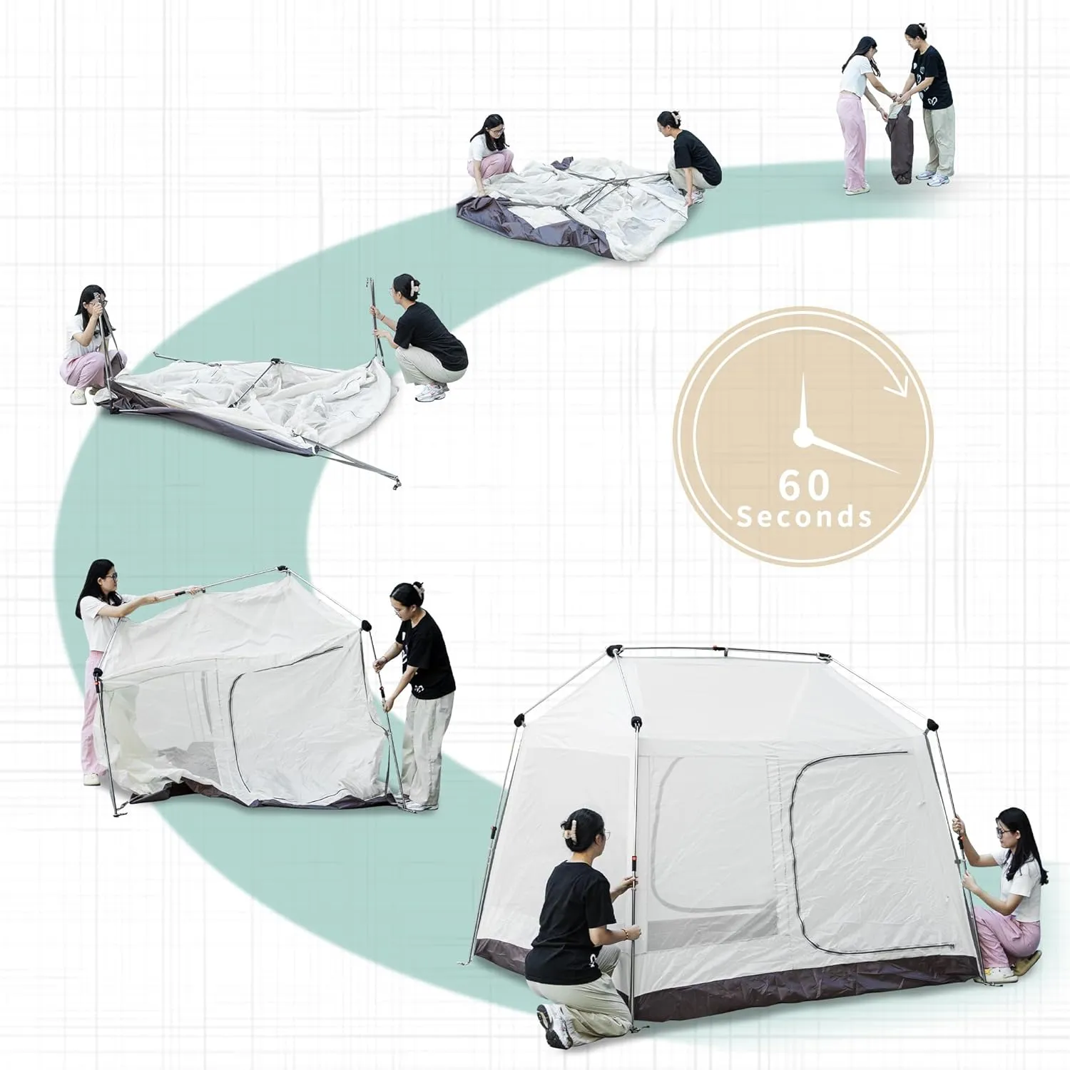 3-5 Person Waterproof Camping Tent,Large Family Cabin Tents for Outdoor Camping Hiking Backpacking Picnic