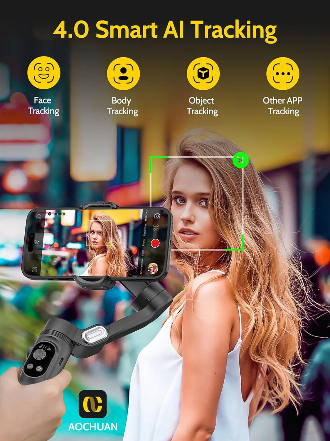 3-axis Phone Gimbal Stabilizer for iPhone 15/14/13 Pro Max Android w/Face Tracking,1/4"Threads,Built-in Fill Light, Portable Smartphone Gimbal Video Recording for TikTok,YouTube-Smart X Black