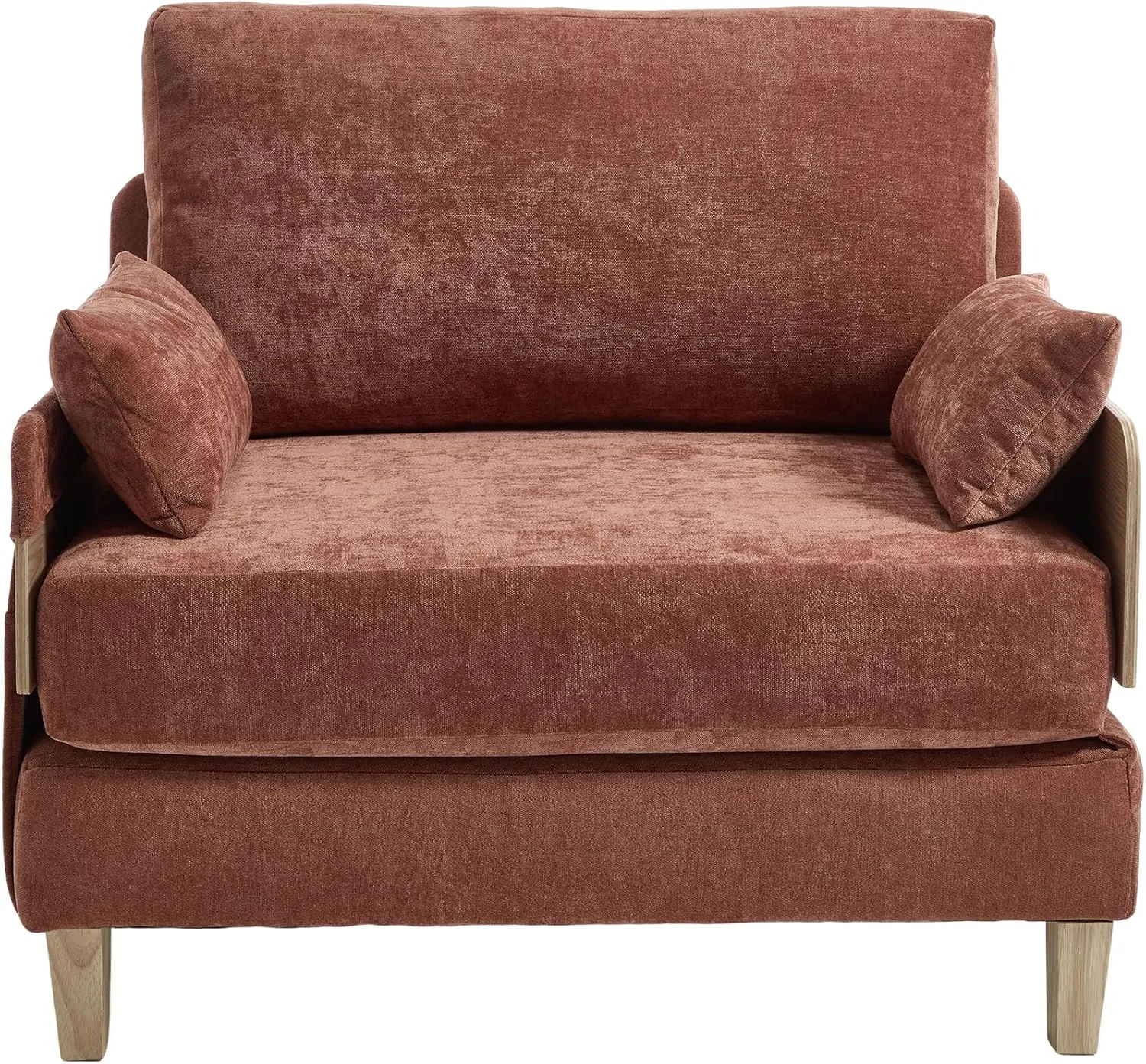 3-in-1 Foldable Sofa Bed Recliner Sleeper, Mid-Century Modern Convertible Sofa Chair with 3 Pillows, Space-Saving Design for Small Spaces, Bedroom, Study & Guest Room, Orange