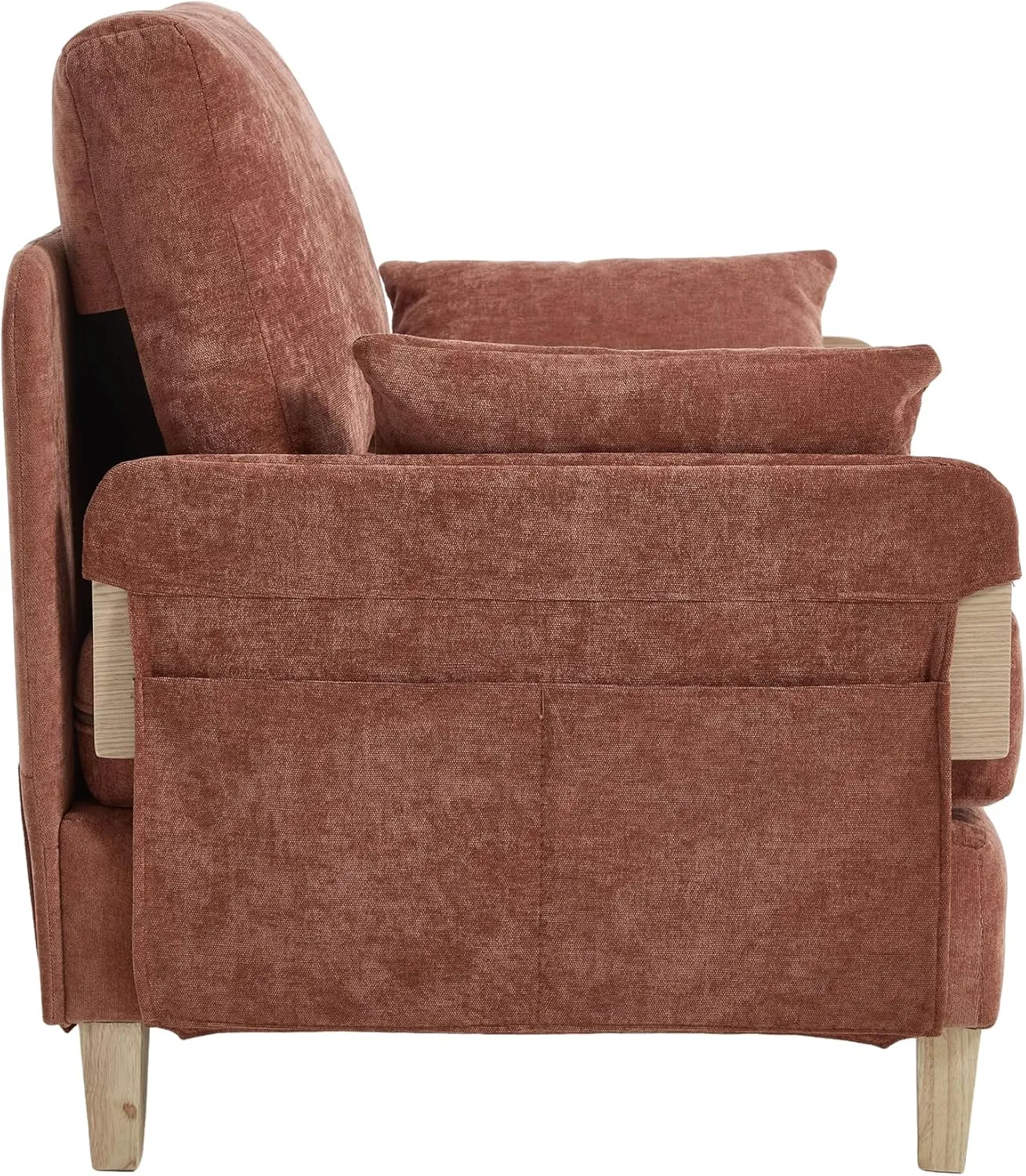 3-in-1 Foldable Sofa Bed Recliner Sleeper, Mid-Century Modern Convertible Sofa Chair with 3 Pillows, Space-Saving Design for Small Spaces, Bedroom, Study & Guest Room, Orange