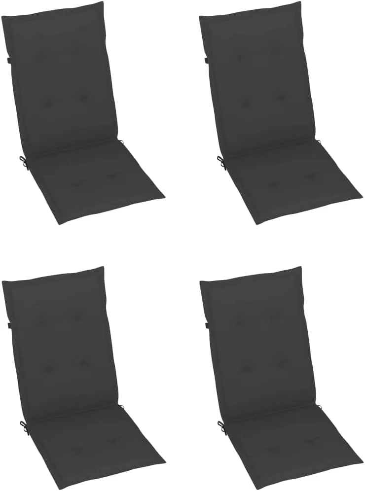 3-Piece Folding Patio Chairs with Cushions Solid Acacia Wood Outdoor Lounge Chairs Adjustable 5-Position Reclining Pool Beach Camping Furniture for Garden Terrace
