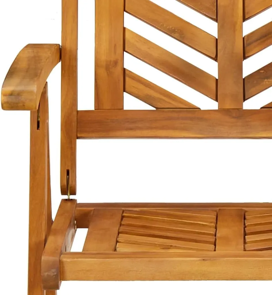 3-Piece Solid Acacia Wood Reclining Patio Chairs with 5 Adjustable Positions, Fishbone Design Outdoor Lounge Chairs for Garden Poolside Backyard (33.1-42.9 Inch Height)