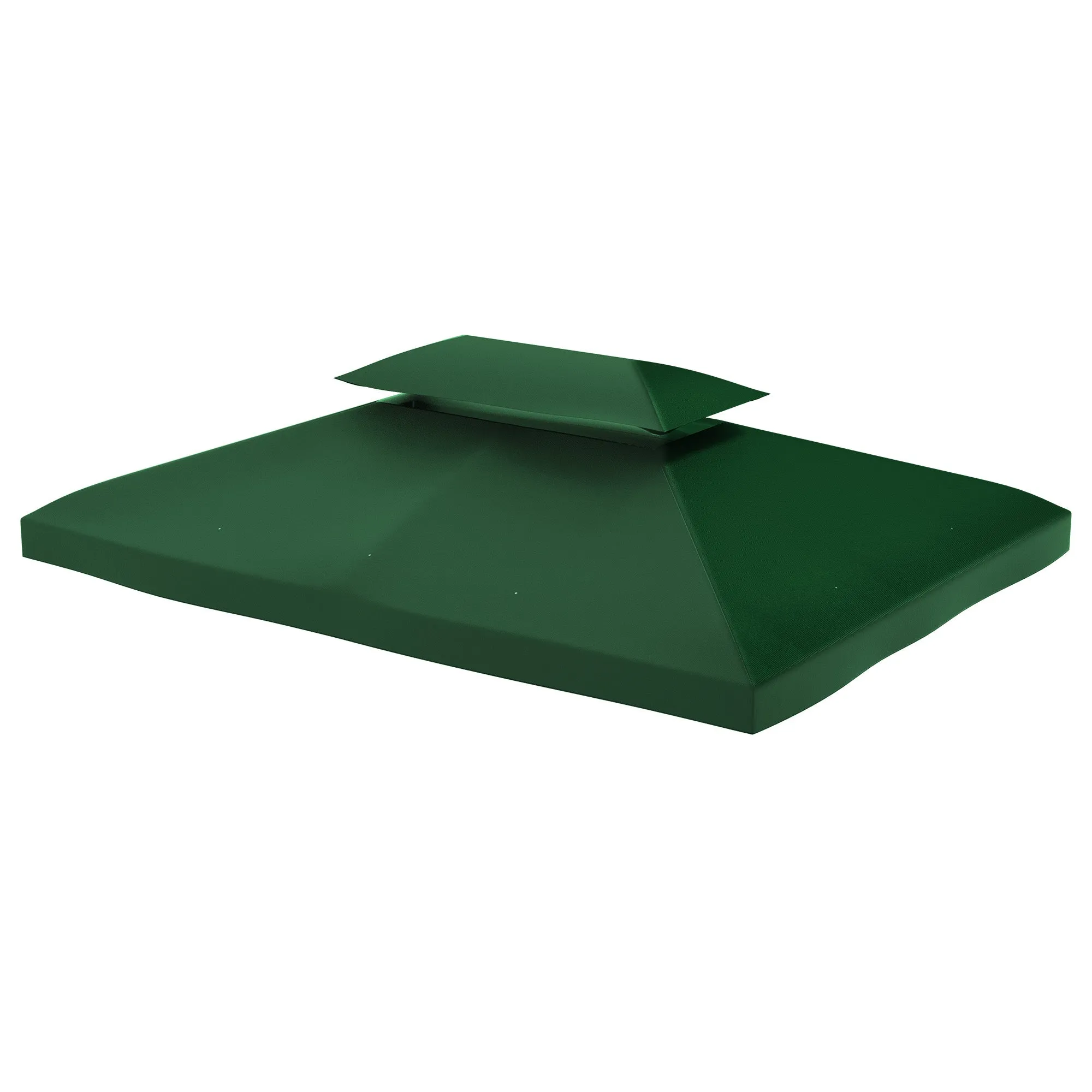 3 x 4m Gazebo Canopy Replacement Cover, 2 Tier Top Roof UV Cover, Green