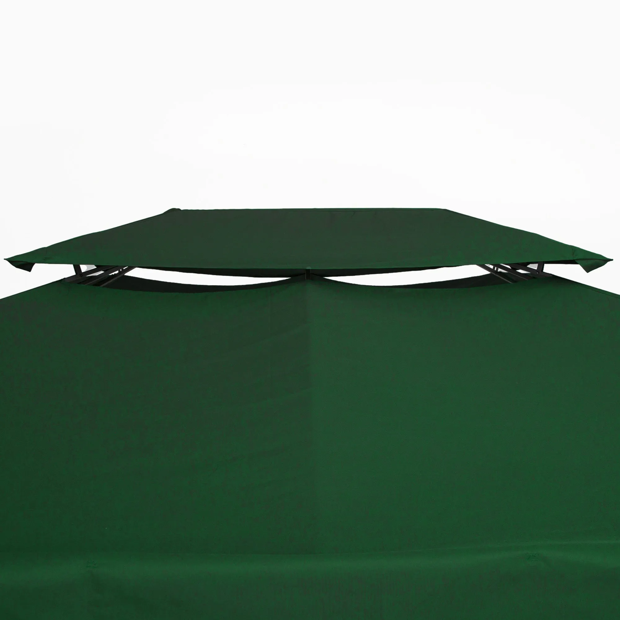 3 x 4m Gazebo Canopy Replacement Cover, 2 Tier Top Roof UV Cover, Green